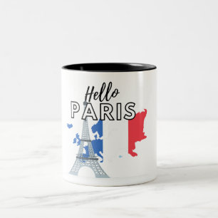 Hello Paris Zwei-Tone-Tasse Zweifarbige Tasse