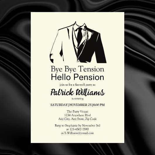 Hello Pension Formal Corporate Men's Rente Einladung