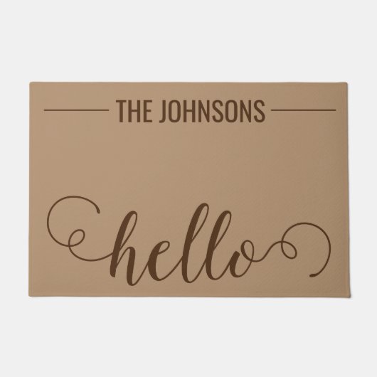 HELLO Personalisiert Familienname Begrüßungsmatte Fußmatte (Vorderseite)