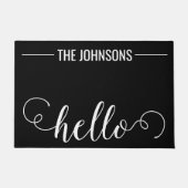 HELLO Personalisiert Familienname Willkommen Mat B Fußmatte (Vorderseite)