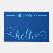 HELLO Personalisiert Familienname Willkommen Mat B Fußmatte (Vorderseite)