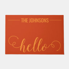 HELLO Personalisiert Familienname Willkommen Mat O Fußmatte