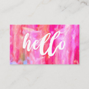 Hello Pink Abstrakt Künstlerisch Beautiful Visitenkarte