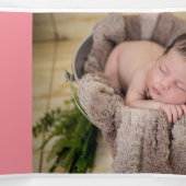 Hello Pink Heart Foto Collage Baby Dreifach Gefaltete Ankündigung (Innenseite Mitte)