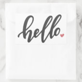 Hello Pink Heart Rechteckiger Aufkleber (Tasche)