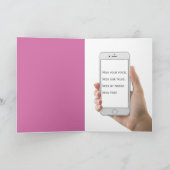 Hello Pink Retro Telefonkarte Karte (Innenseite)