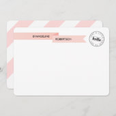 Hello Pink Ribbon Hinweis Mitteilungskarte (Vorne/Hinten)