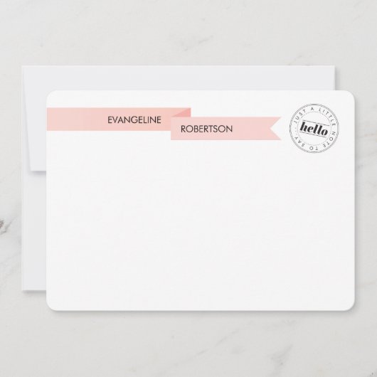 Hello Pink Ribbon Hinweis Mitteilungskarte (Vorderseite)