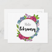 Hello-Postkarte bis zum Februar Postkarte (Vorne/Hinten)