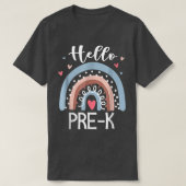 Hello Pre K Funny Boho Rainbow Back To School T-Shirt (Design vorne)