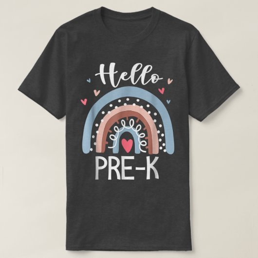 Hello Pre K Funny Boho Rainbow Back To School T-Shirt (Design vorne)