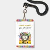 Hello Pre K Hall Pass Abzeichen Ausweis (Vorderseite mit Lanyard)
