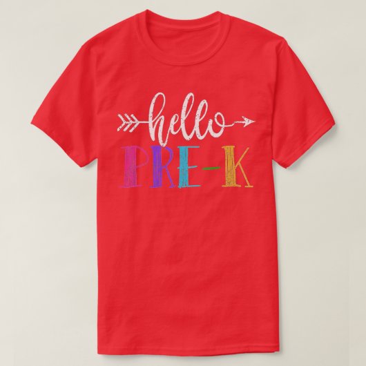 Hello PreK First Grade Gift Back To School T-Shirt (Design vorne)
