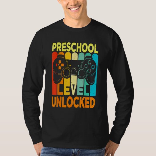 Hello Preschool Level Unlocked Video Game Back To T-Shirt (Vorderseite)