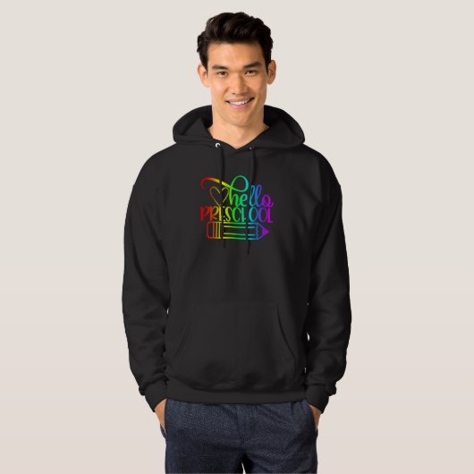 Hello Preschool Pencil Back To School Teacher Stud Hoodie (Vorne ganz)