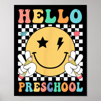 Hello Preschool Teacher Kids Team Pre-k Pre K Back Poster