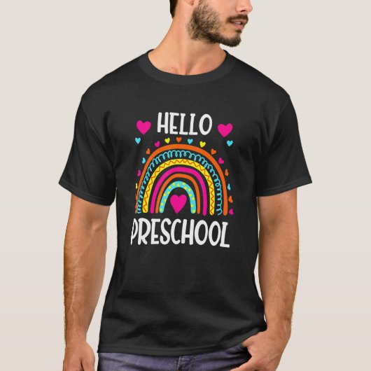 Hello Preschool Team Squad Crew Back To School Tea T-Shirt (Vorderseite)