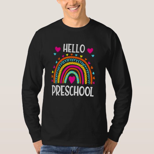 Hello Preschool Team Squad Crew Back To School Tea T-Shirt (Vorderseite)