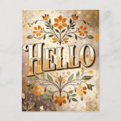 Hello, pretty floral design, postkarte (Vorderseite)