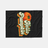 Hello Pumpkin Autumn Fall Matching Family Retro Th Fleecedecke (Vorderseite (Horizontal))