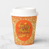 Hello Pumpkin Autumn Farbe anpassen Pappbecher (Vorderseite)