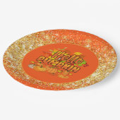 Hello Pumpkin Autumn Farbe anpassen Pappteller (Schrägansicht)