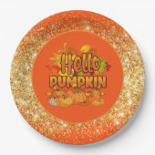 Hello Pumpkin Autumn Farbe anpassen Pappteller (Vorderseite)