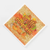 Hello Pumpkin Autumn Farbe anpassen Serviette (Ecke)
