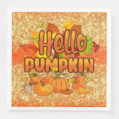 Hello Pumpkin Autumn Farbe anpassen Serviette (Vorderseite)