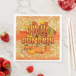 Hello Pumpkin Autumn Farbe anpassen Serviette