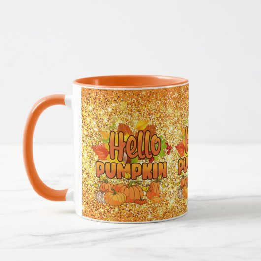 Hello Pumpkin Autumn Farbe anpassen Tasse (Links)