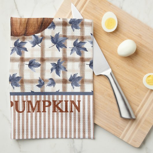 Hello Pumpkin Autumn Farmhouse Custom Geschirrtuch (Viertel Falte)