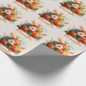Hello Pumpkin Autumn Floral Design Geschenkpapier (Ecke)