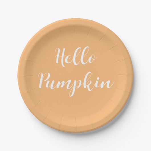 Hello Pumpkin Autumn Kaffee Pappteller (Vorderseite)