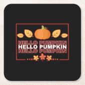 Hello Pumpkin Autumn Party Rechteckiger Pappuntersetzer (Vorderseite)