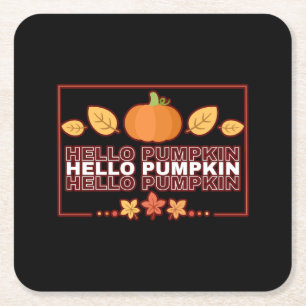 Hello Pumpkin Autumn Party Rechteckiger Pappuntersetzer