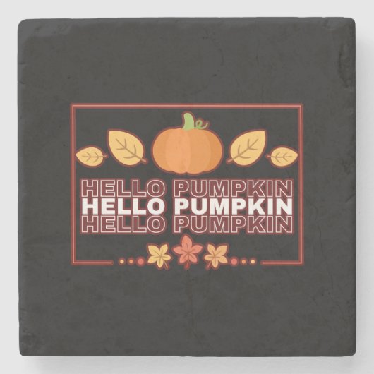 Hello Pumpkin Autumn Party Steinuntersetzer (Vorderseite)