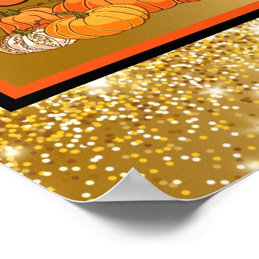 Hello Pumpkin Autumn Text und Farbe anpassen Poster (Ecke)