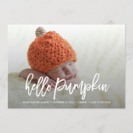 Hello Pumpkin Birth Ankündigung