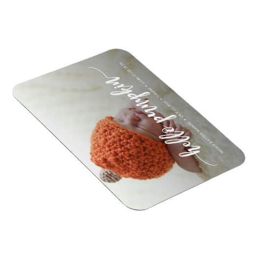 Hello Pumpkin Birth Announcement Magnet (Rechte Seite)