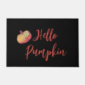 Hello Pumpkin Black Orange Fall Fußmatte (Vorderseite)