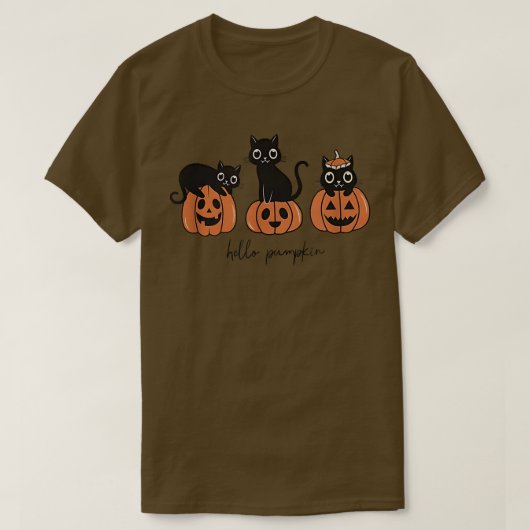 Hello Pumpkin Cats Pumpkin Carved Kürbislaterne C T-Shirt (Design vorne)