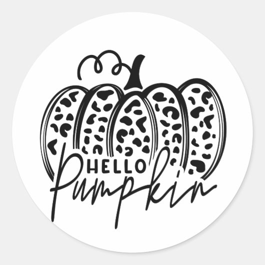 Hello Pumpkin Cheetah Print Stickers (Vorderseite)
