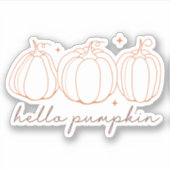 Hello Pumpkin Contour Custom Cut Aufkleber (Vorderseite)