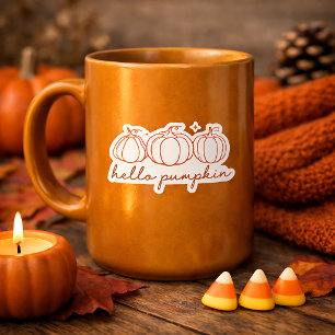 Hello Pumpkin Contour Custom Cut Aufkleber