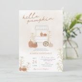Hello Pumpkin Fall Baby Showeinladungen Einladung (Stehend Vorderseite)