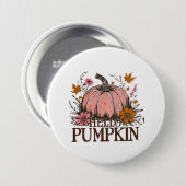 Hello Pumpkin Fall Floral Design 🎃 🍂 Button (Vorne & Hinten)