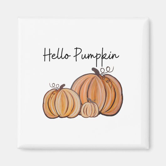Hello Pumpkin Fall Halloween Graphic Magnet (Vorne)