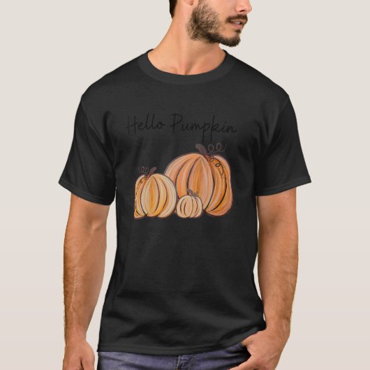 Hello Pumpkin Fall Halloween Graphic T Shirt (Vorderseite)