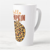 Hello Pumpkin - Fall Leopard Print Milchtasse (Rechte Ecke)